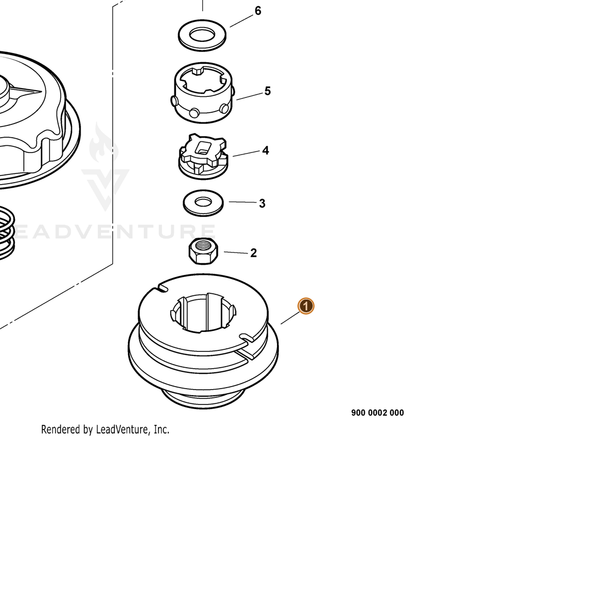ECHO part P022006770 — IPL diagram snippet (6x zoom, amber highlight)