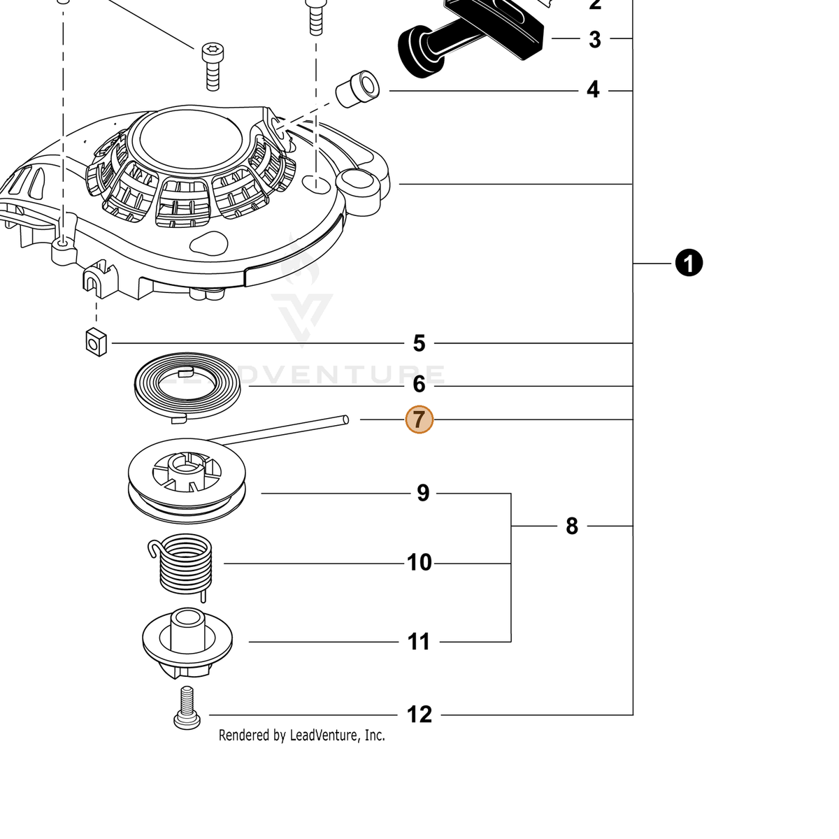 ECHO part P022006800 — IPL diagram snippet (6x zoom, amber highlight)