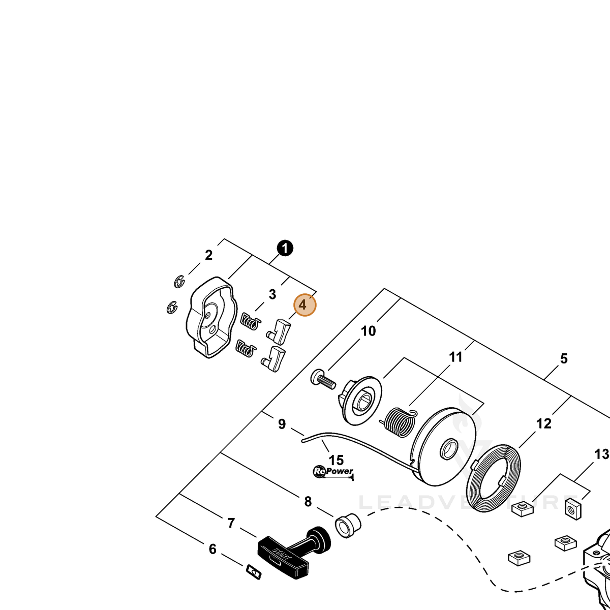 ECHO part P022006850 — IPL diagram snippet (6x zoom, amber highlight)