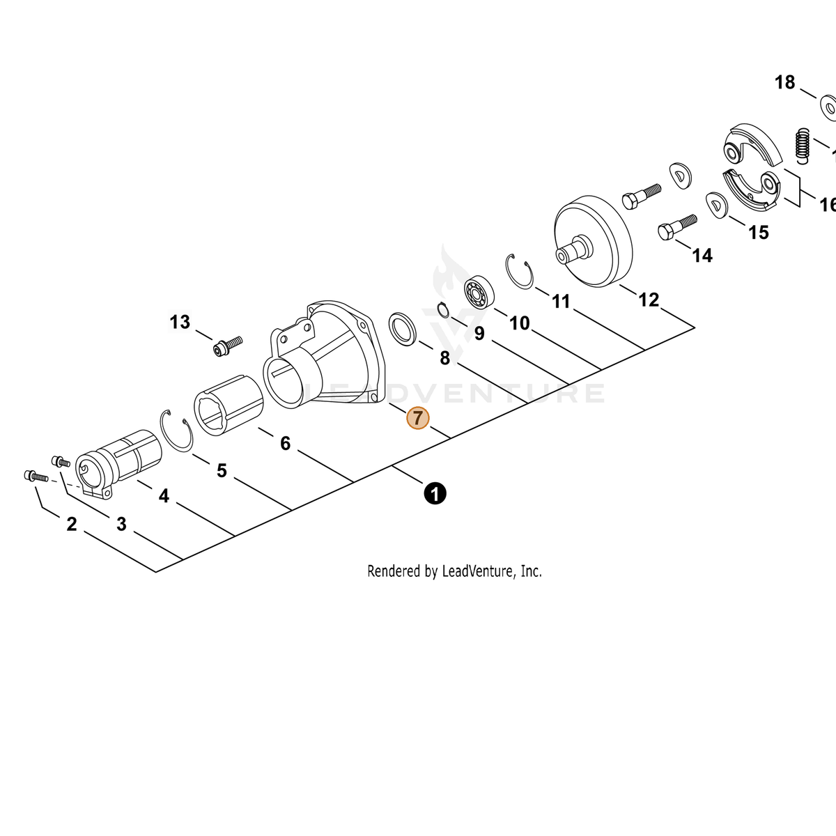 ECHO part P022006870 — IPL diagram snippet (6x zoom, amber highlight)