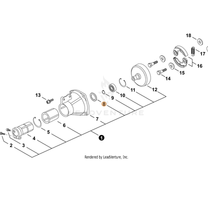 ECHO part P022006880 — IPL diagram snippet (6x zoom, amber highlight)