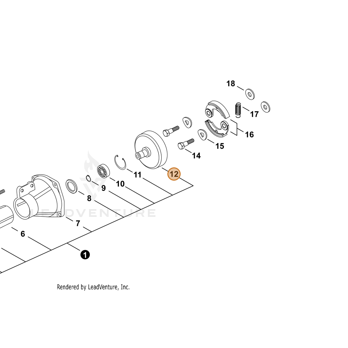 ECHO part P022006910 — IPL diagram snippet (6x zoom, amber highlight)
