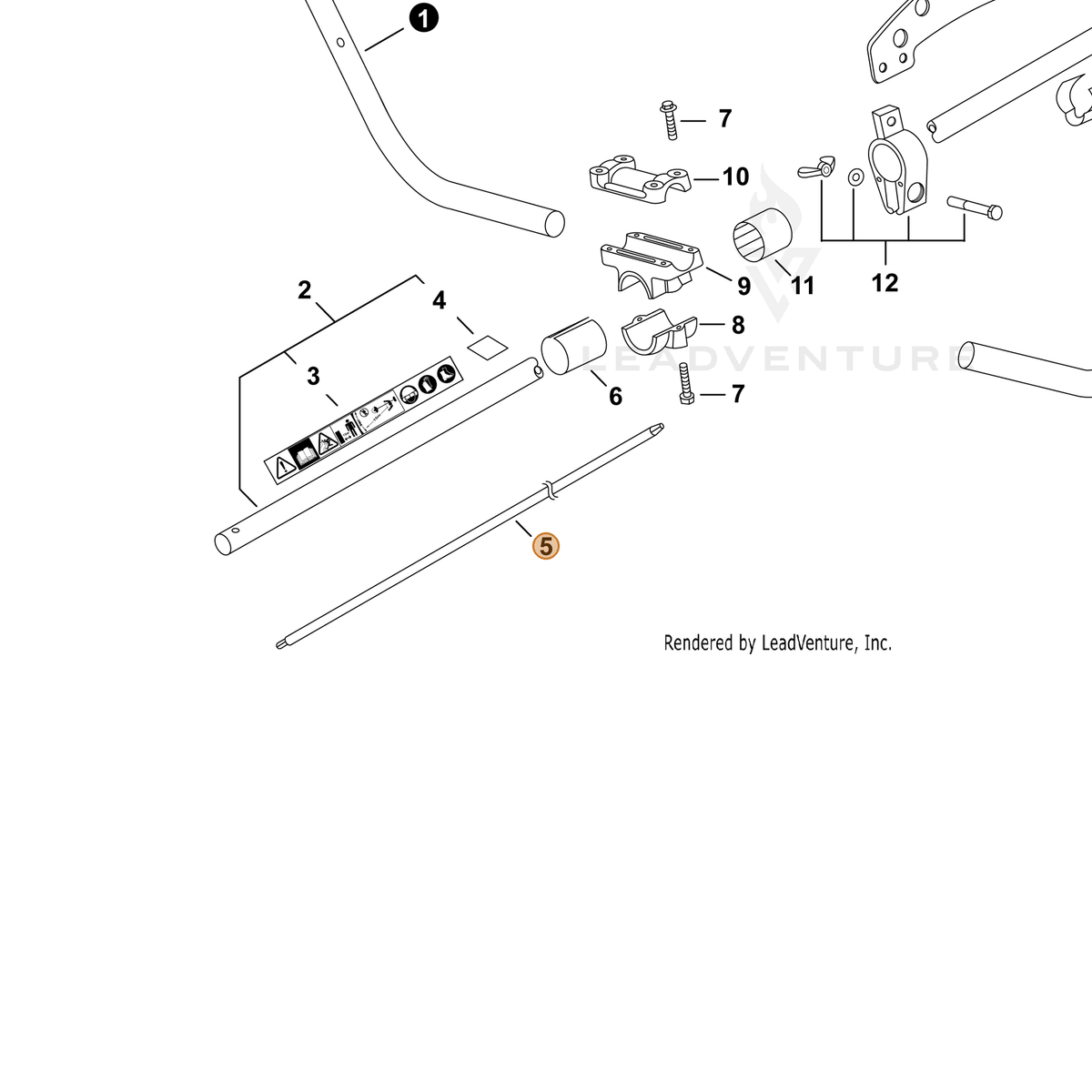 ECHO part P022006980 — IPL diagram snippet (6x zoom, amber highlight)