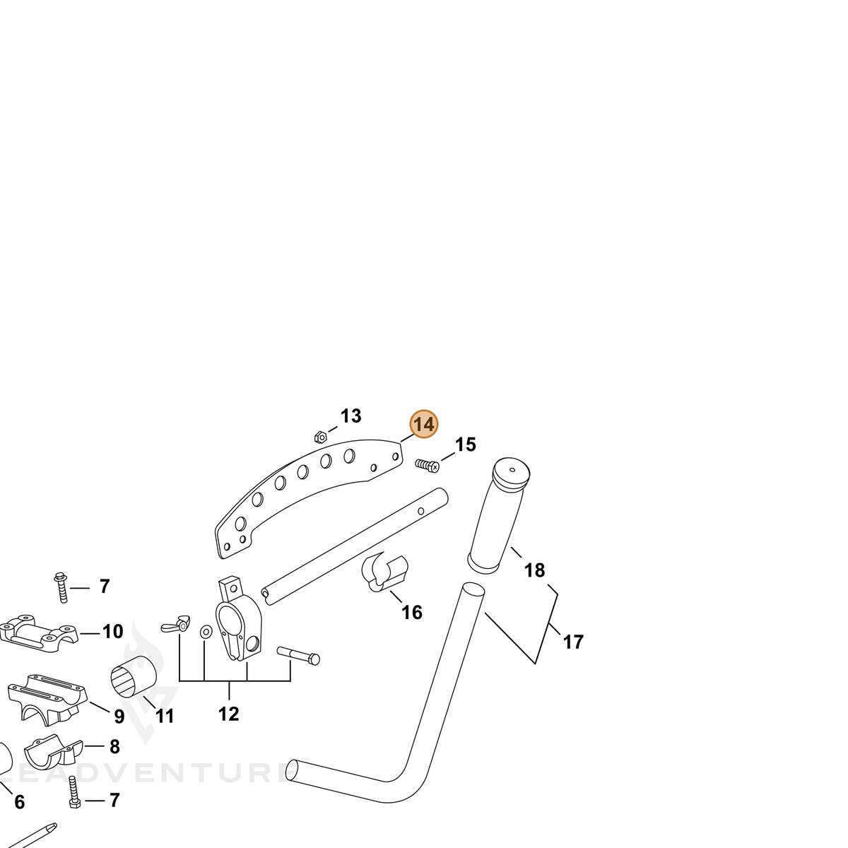 ECHO part P022006990 — IPL diagram snippet (6x zoom, amber highlight)