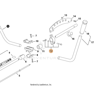 ECHO part P022007020 — IPL diagram snippet (6x zoom, amber highlight)