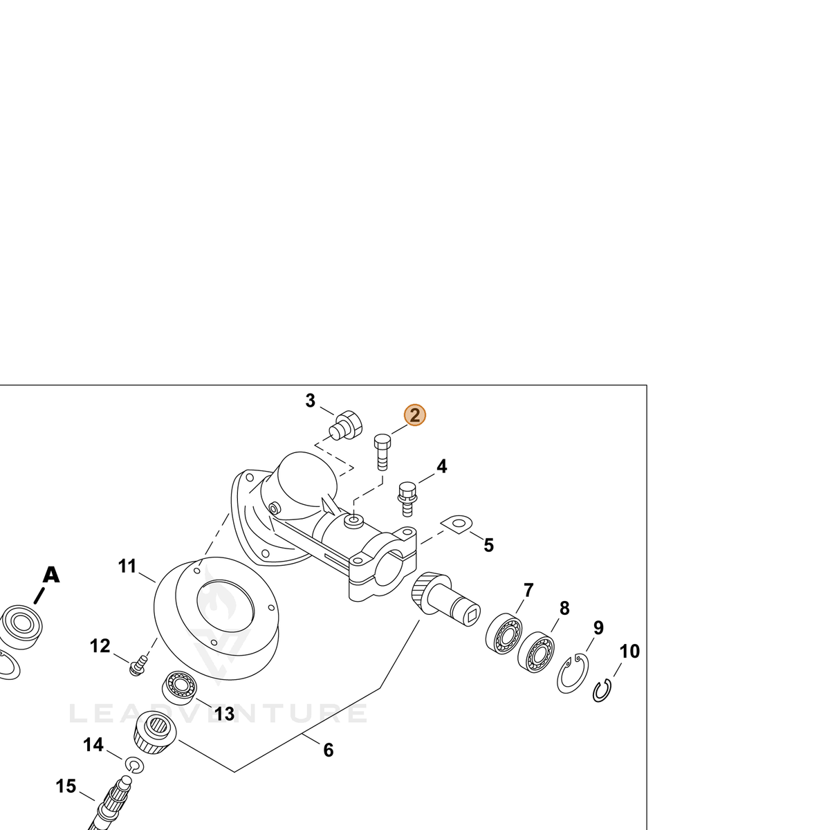 ECHO part P022007060 — IPL diagram snippet (6x zoom, amber highlight)