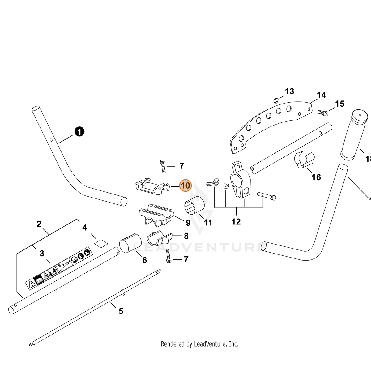 ECHO part P022007081 — IPL diagram snippet (6x zoom, amber highlight)