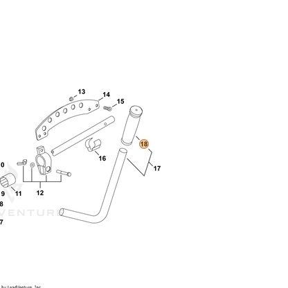 ECHO part P022007140 — IPL diagram snippet (6x zoom, amber highlight)
