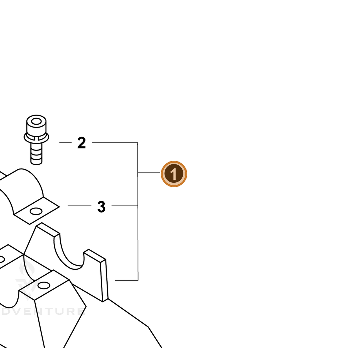 ECHO part P022007160 — IPL diagram snippet (6x zoom, amber highlight)