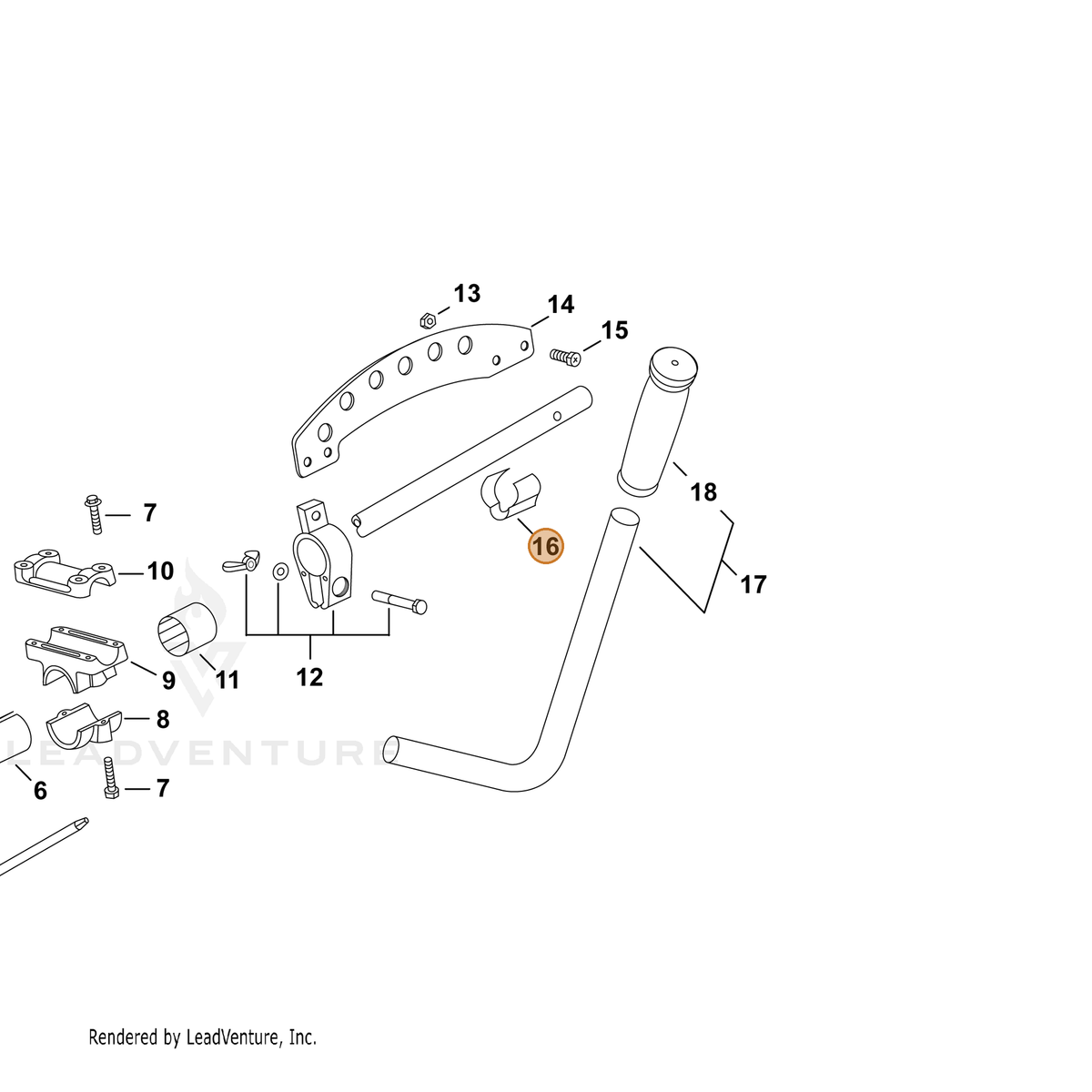 ECHO part P022007210 — IPL diagram snippet (6x zoom, amber highlight)
