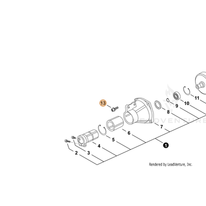ECHO part P022007220 — IPL diagram snippet (6x zoom, amber highlight)