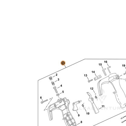 ECHO part P022007230 — IPL diagram snippet (6x zoom, amber highlight)