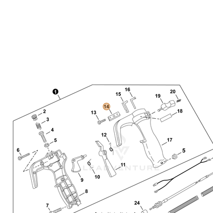 ECHO part P022007290 — IPL diagram snippet (6x zoom, amber highlight)