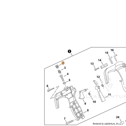 ECHO part P022007300 — IPL diagram snippet (6x zoom, amber highlight)