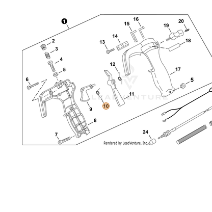 ECHO part P022007310 — IPL diagram snippet (6x zoom, amber highlight)