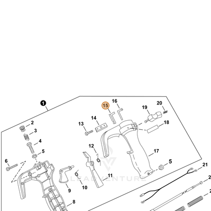 ECHO part P022007330 — IPL diagram snippet (6x zoom, amber highlight)