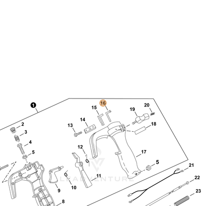 ECHO part P022007340 — IPL diagram snippet (6x zoom, amber highlight)