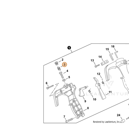ECHO part P022007360 — IPL diagram snippet (6x zoom, amber highlight)