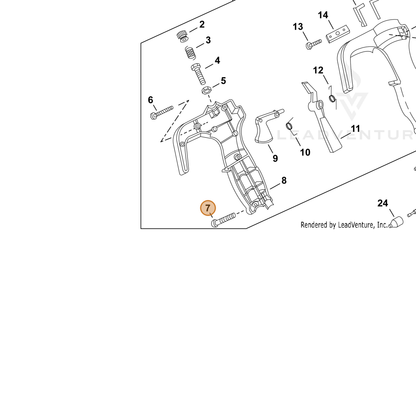 ECHO part P022007380 — IPL diagram snippet (6x zoom, amber highlight)
