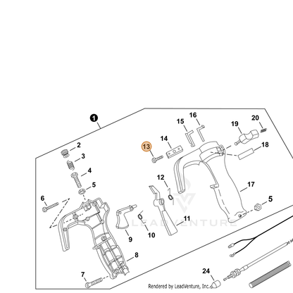 ECHO part P022007410 — IPL diagram snippet (6x zoom, amber highlight)
