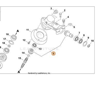 ECHO part P022007460 — IPL diagram snippet (6x zoom, amber highlight)