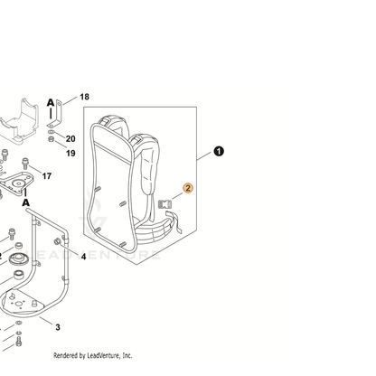 ECHO part P022007890 — IPL diagram snippet (6x zoom, amber highlight)