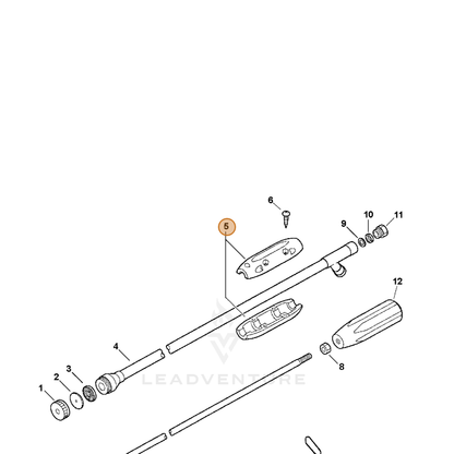 ECHO part P022008180 — IPL diagram snippet (6x zoom, amber highlight)
