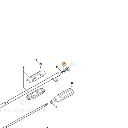 ECHO part P022008201 — IPL diagram snippet (6x zoom, amber highlight)