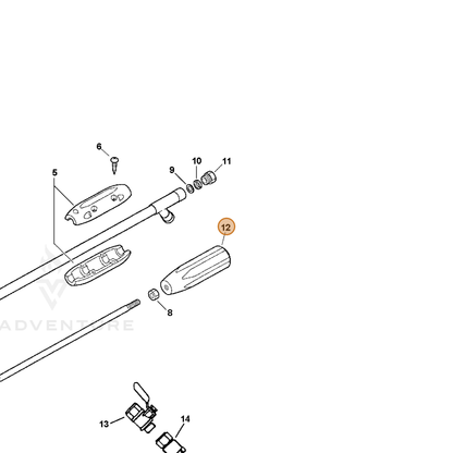 ECHO part P022008230 — IPL diagram snippet (6x zoom, amber highlight)