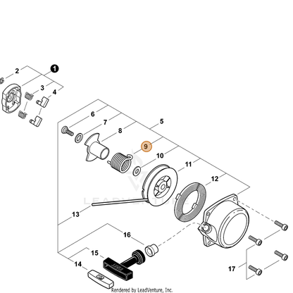 ECHO part P022010231 — IPL diagram snippet (6x zoom, amber highlight)