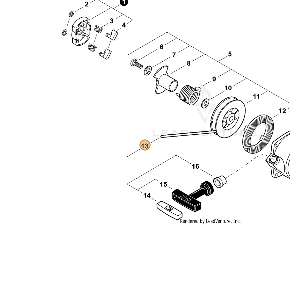 ECHO part P022010270 — IPL diagram snippet (6x zoom, amber highlight)