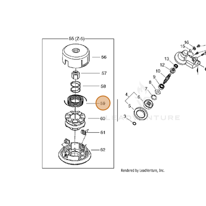 ECHO part P022010380 — IPL diagram snippet (6x zoom, amber highlight)