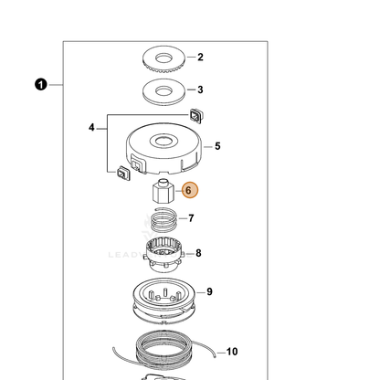 ECHO part P022010390 — IPL diagram snippet (6x zoom, amber highlight)