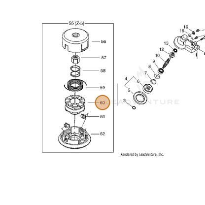 ECHO part P022010400 — IPL diagram snippet (6x zoom, amber highlight)