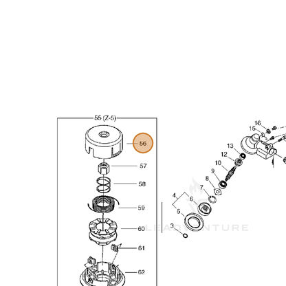 ECHO part P022010420 — IPL diagram snippet (6x zoom, amber highlight)