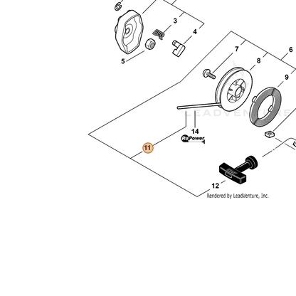 ECHO part P022019660 — IPL diagram snippet (6x zoom, amber highlight)