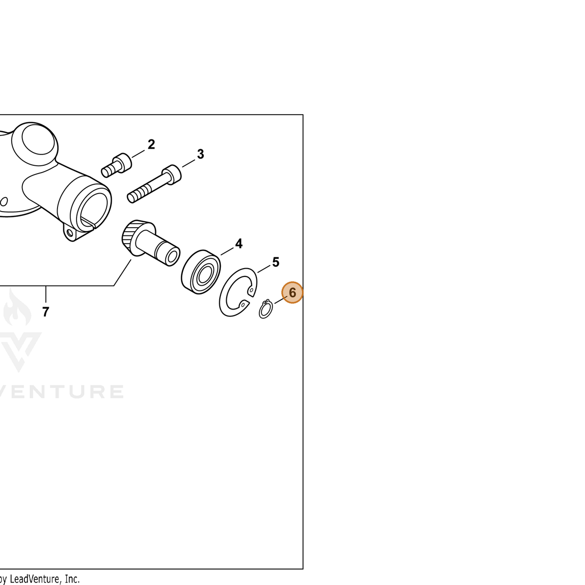 ECHO part P022020700 — IPL diagram snippet (6x zoom, amber highlight)