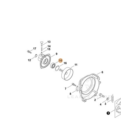 ECHO part P022020960 — IPL diagram snippet (6x zoom, amber highlight)