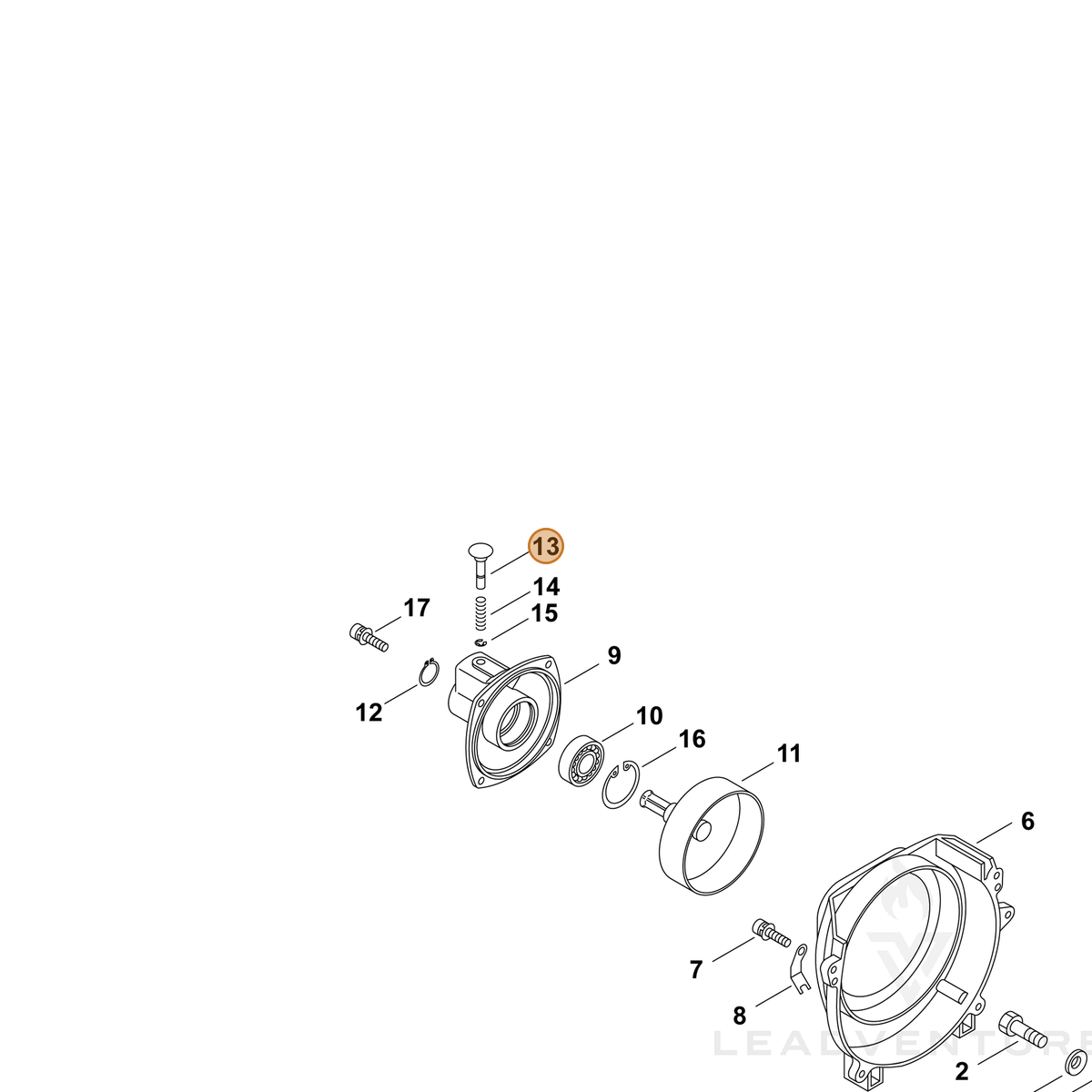 ECHO part P022022310 — IPL diagram snippet (6x zoom, amber highlight)