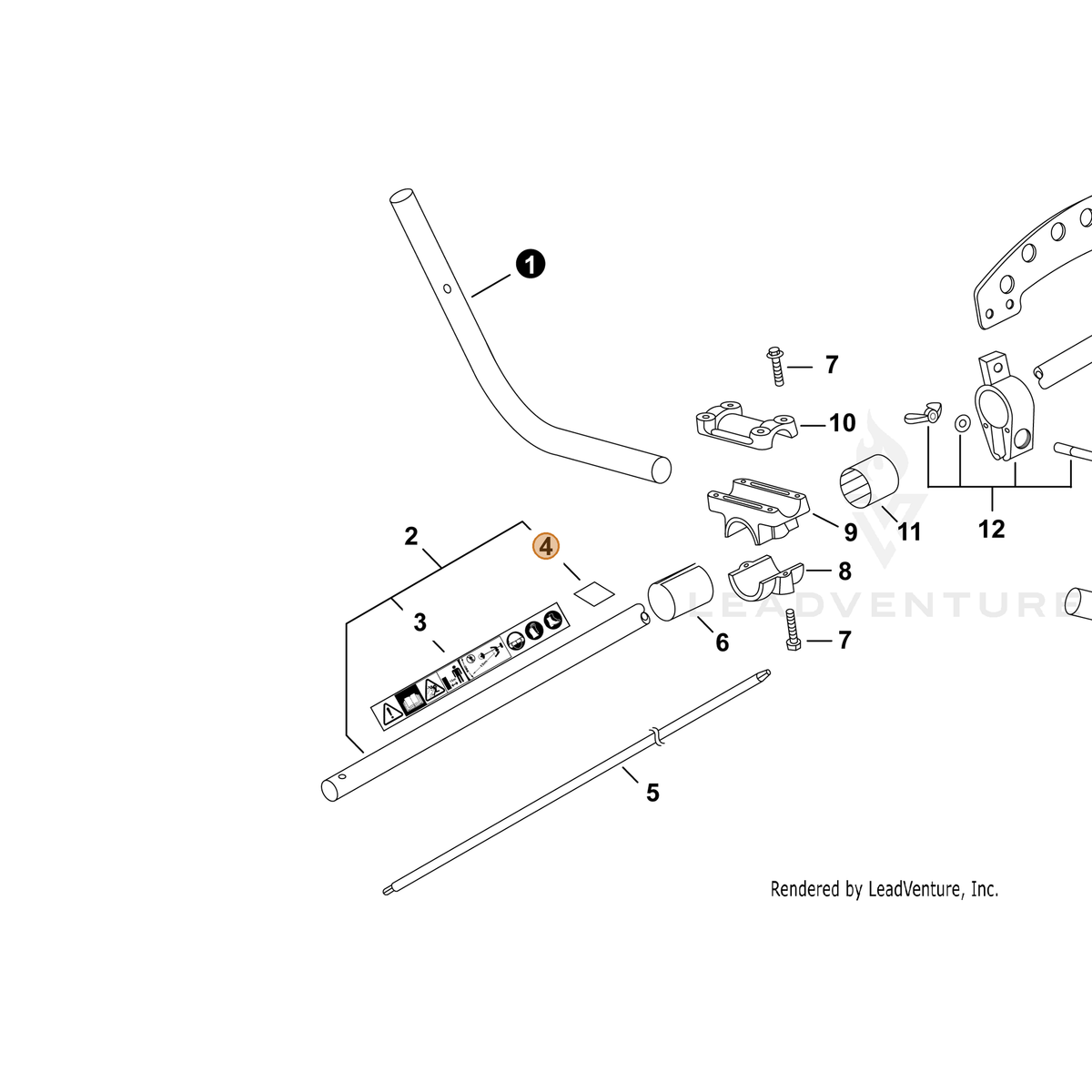 ECHO part P022024720 — IPL diagram snippet (6x zoom, amber highlight)