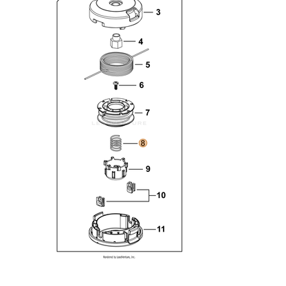 ECHO part P022025570 — IPL diagram snippet (6x zoom, amber highlight)