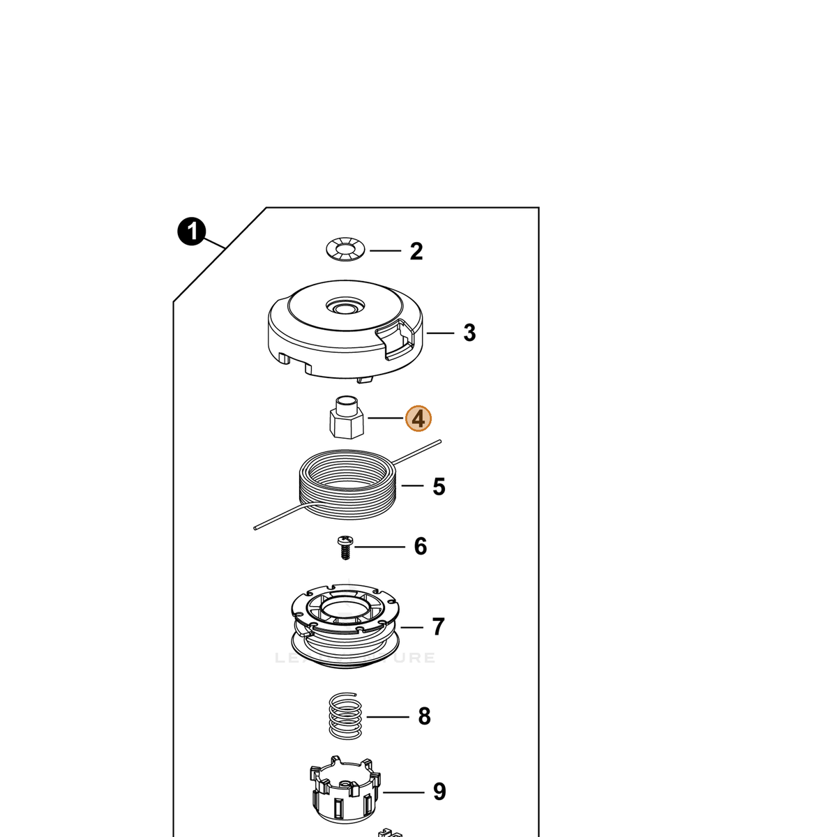 ECHO part P022025610 — IPL diagram snippet (6x zoom, amber highlight)