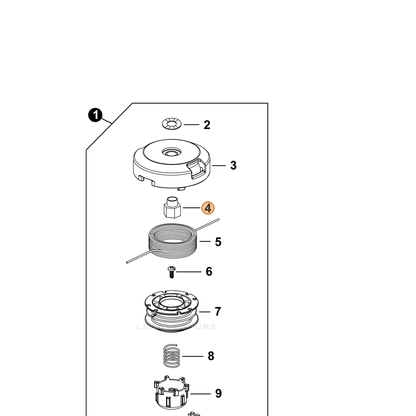 ECHO part P022025610 — IPL diagram snippet (6x zoom, amber highlight)