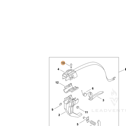ECHO part P022033000 — IPL diagram snippet (6x zoom, amber highlight)