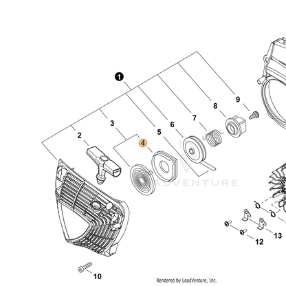 ECHO part P022033280 — IPL diagram snippet (6x zoom, amber highlight)