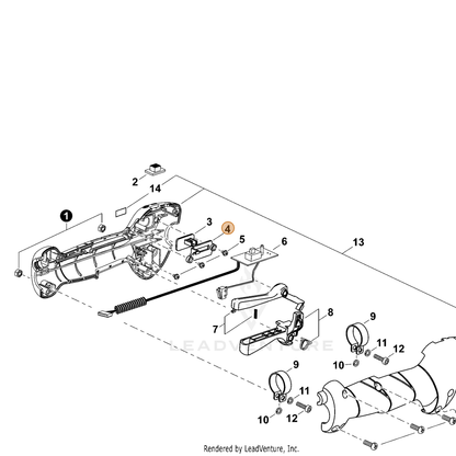ECHO part P022033490 — IPL diagram snippet (6x zoom, amber highlight)