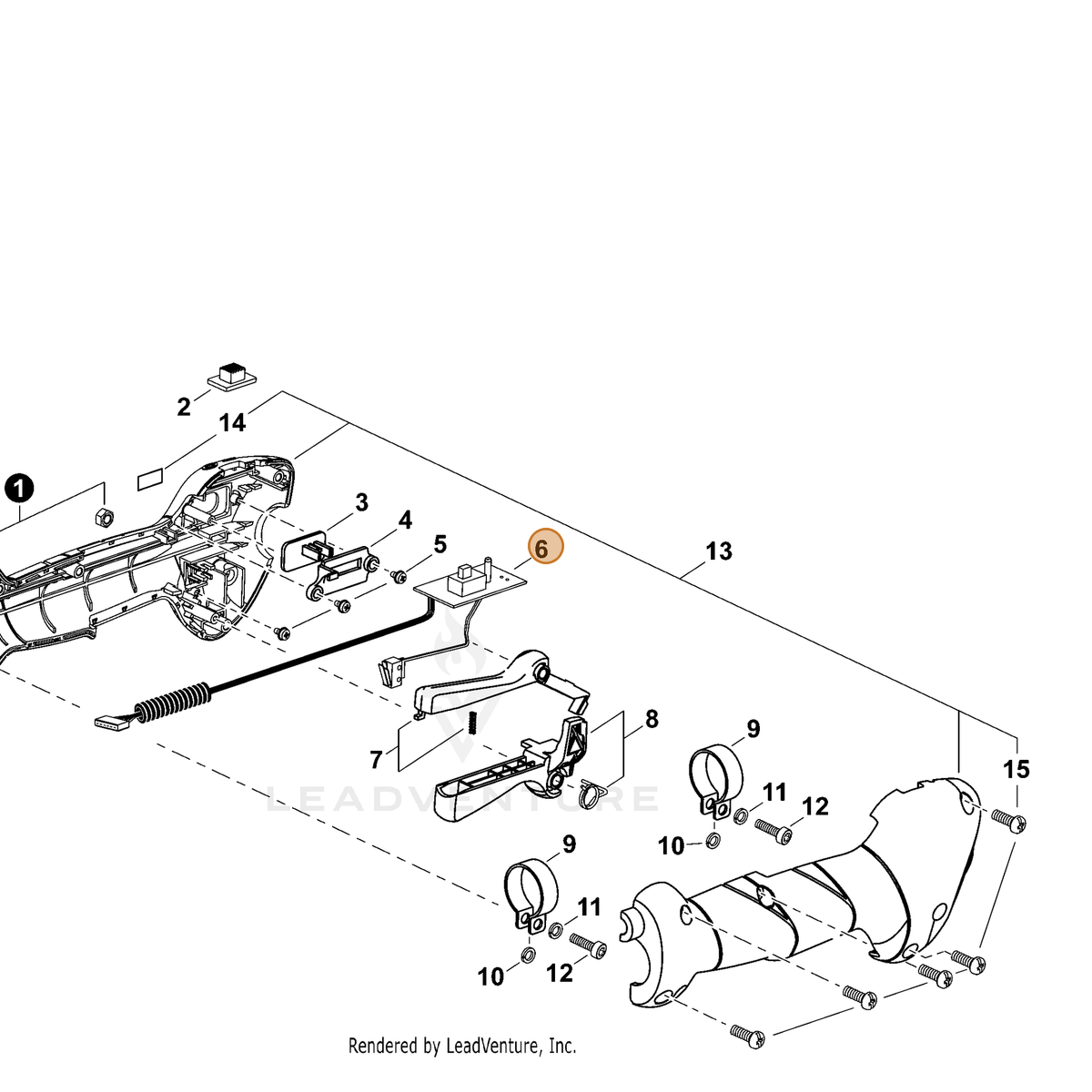 ECHO part P022033550 — IPL diagram snippet (6x zoom, amber highlight)