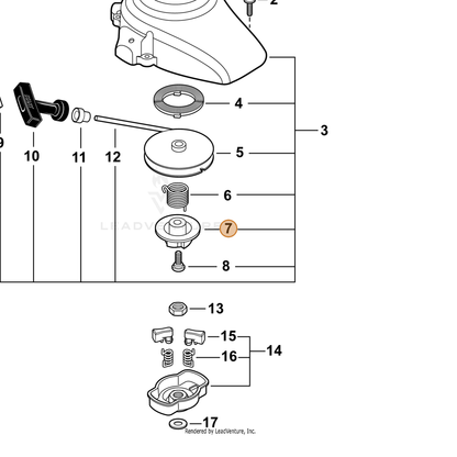 ECHO part P022034090 — IPL diagram snippet (6x zoom, amber highlight)