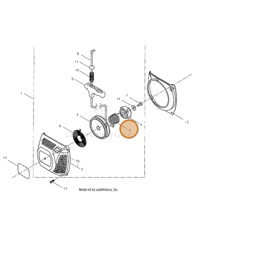 Echo part P022035120 — IPL diagram snippet (6x zoom, amber highlight)