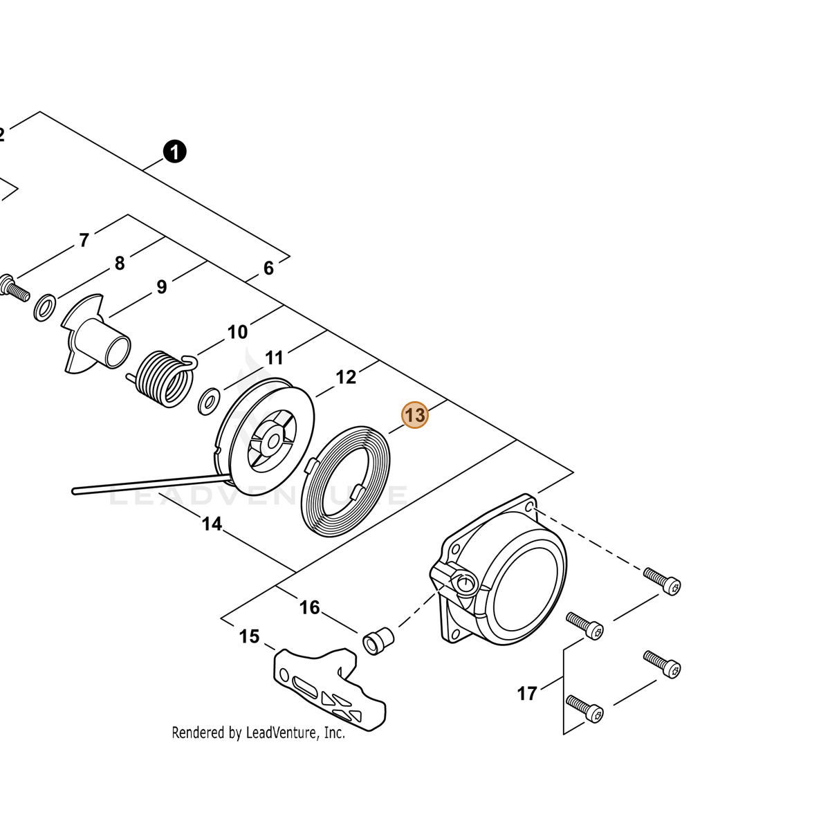 ECHO part P022036640 — IPL diagram snippet (6x zoom, amber highlight)
